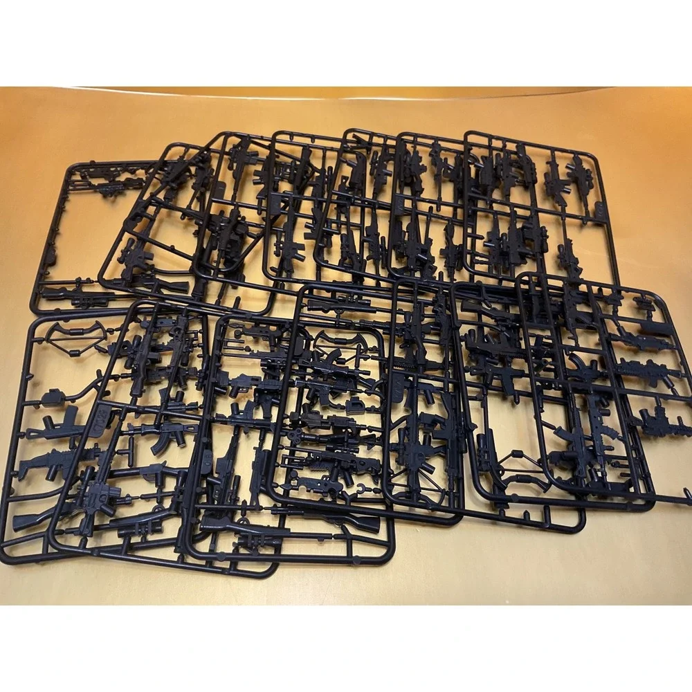 Military Weapon Accessory Lot for Building Blocks Guns Crates Barrels Sprue Set